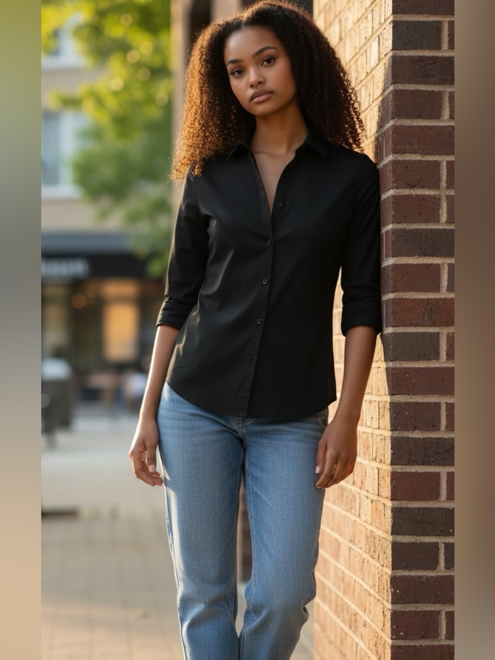 Calvin Klein Black Button-Down Shirt